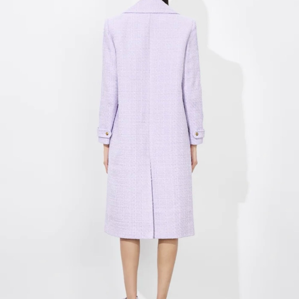 Alice + Olivia Light Purple Double-Breasted Trench Coat - Picture 2 of 13